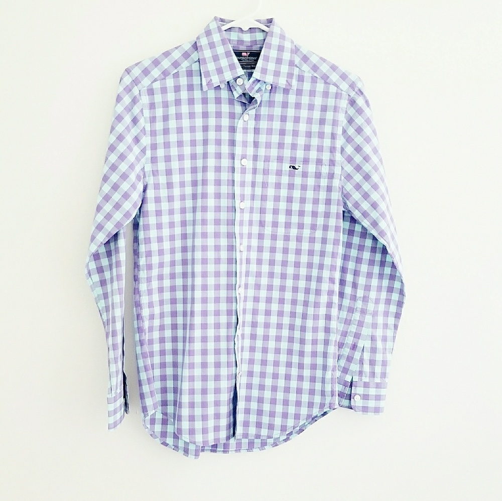 Vineyard Vines Gingham Slim Fit Tucker Shirt